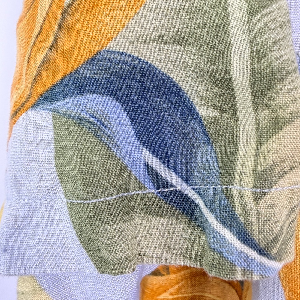 Tommy Bahama Mens XXL 100% Linen Bird of Paradise Tropical Camp Shirt Blue - Picture 9 of 12